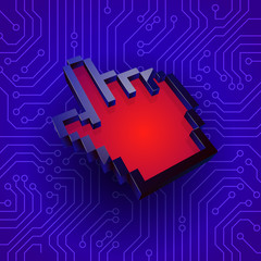 Colorful hand arrow cursor background