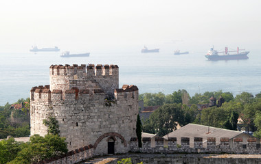 Fototapeta na wymiar Fortress of the Seven Towers, Marmara sea, Istanbul