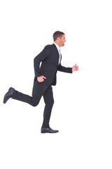 Businessman running