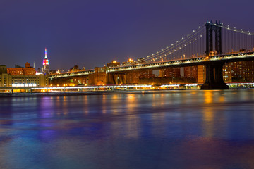 Manhattan Bridge sunset New York  USA