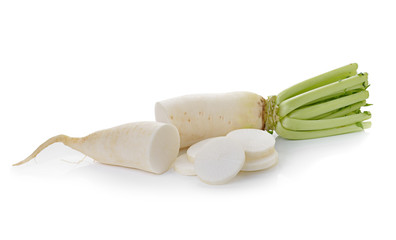 Daikon radishes isolated on white background © sommai