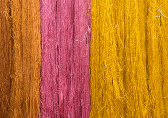 Colorful of Raw silk thread for background.