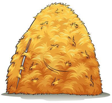 A needle and a pile of hays