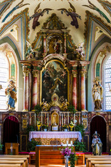 Fototapeta na wymiar interior of church, Tosens, Tyrol, Austria