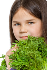 Beautiful little childl with vegetable