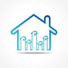 Group of up homes in the home stock vector