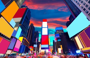 Crédence de cuisine en verre imprimé Lieux américains Times Square Manhattan New York annonces supprimées