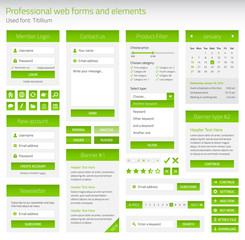 Professional set of web forms and elements