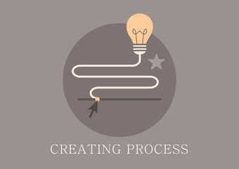 Modern and classic design idea creating process concept icon