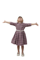 Happy child looking up