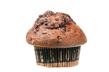 Muffin chocolate isolated