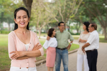 Smiling retired woman