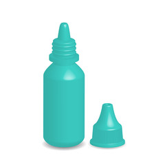Illustration of green eye dropper bottle with cap isolated