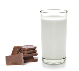 milk and Chocolate bars on white background