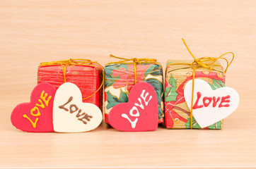 Gift box with love in Valentine day