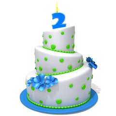 Birthday cake with number two