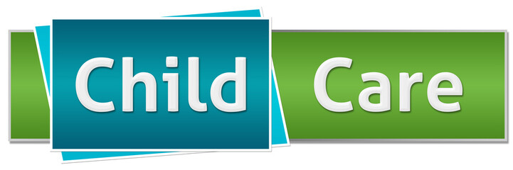 Child Care Green Blue Button Style
