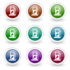 hybrid fuel web icons vector set