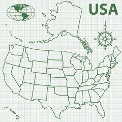 Contour map of USA