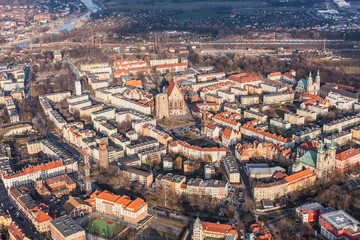 Obraz premium POLAND, NYSA - FEBRUARY 25, 2014: Aerial view of NYSA CITY .