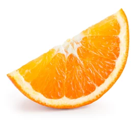 Zelfklevend Fotobehang Oranje fruit segment geïsoleerd op wit © Tim UR