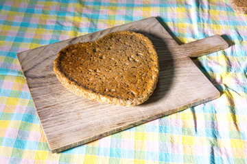 heart shaped Buckwheat bread