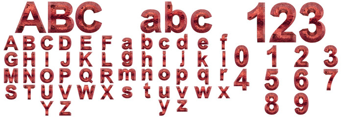 Brown copper fonts isoalted