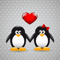 verliebte pinguine gepunktet