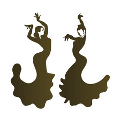 Fototapeta premium Young passionate woman dancing flamenco