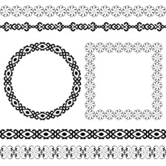 Ethnic set of popular round and square frames and dividers