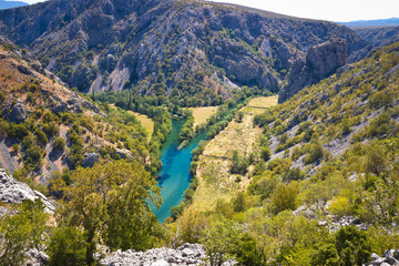 Wild landscape of Zrmanja and Krupa rivers canyon