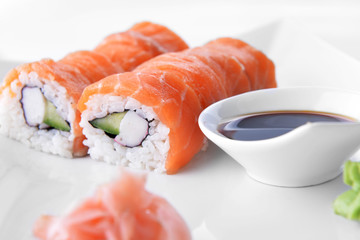 sushi with salmon