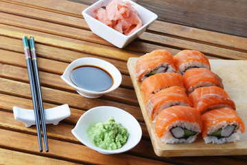 sushi with salmon