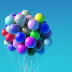 Balloons at Blue Sky Background