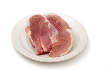 meat on the white background