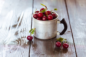 Cherry in a aluminum cup