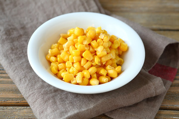 Sweet Corn in a bowl on napkin