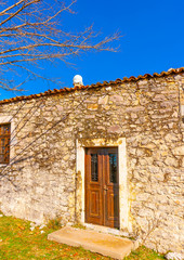old door in Peleta village in southern Greece