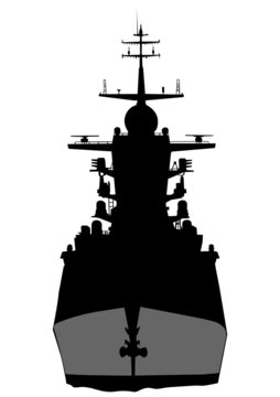 black warship silhouette front view clip art preview