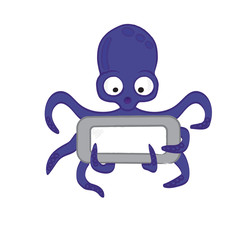 Cute octopus cartoon with frame