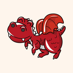 dinosaur cartoon theme elements vector,eps