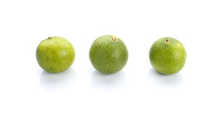 fresh lime on white background