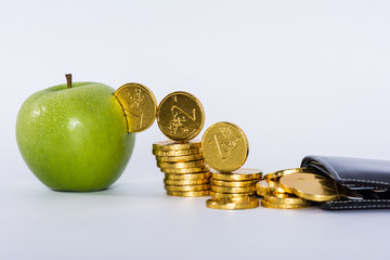 money into green apple