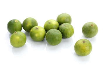 fresh lime on white background