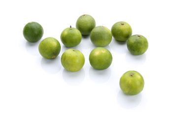 fresh lime on white background