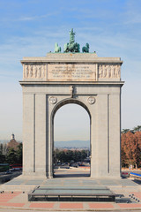 Fototapeta na wymiar Arch of Victory (Puerta-de-Monkloa). Madrid, Spain