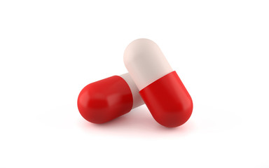Two medical pills. Isolated render on a white background