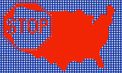 Mappa USA con indicazione STOP