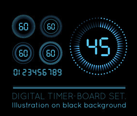 Digital Countdown Timer - obrazy, fototapety, plakaty