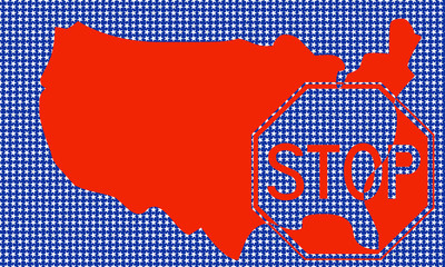 Mappa USA con indicazione STOP